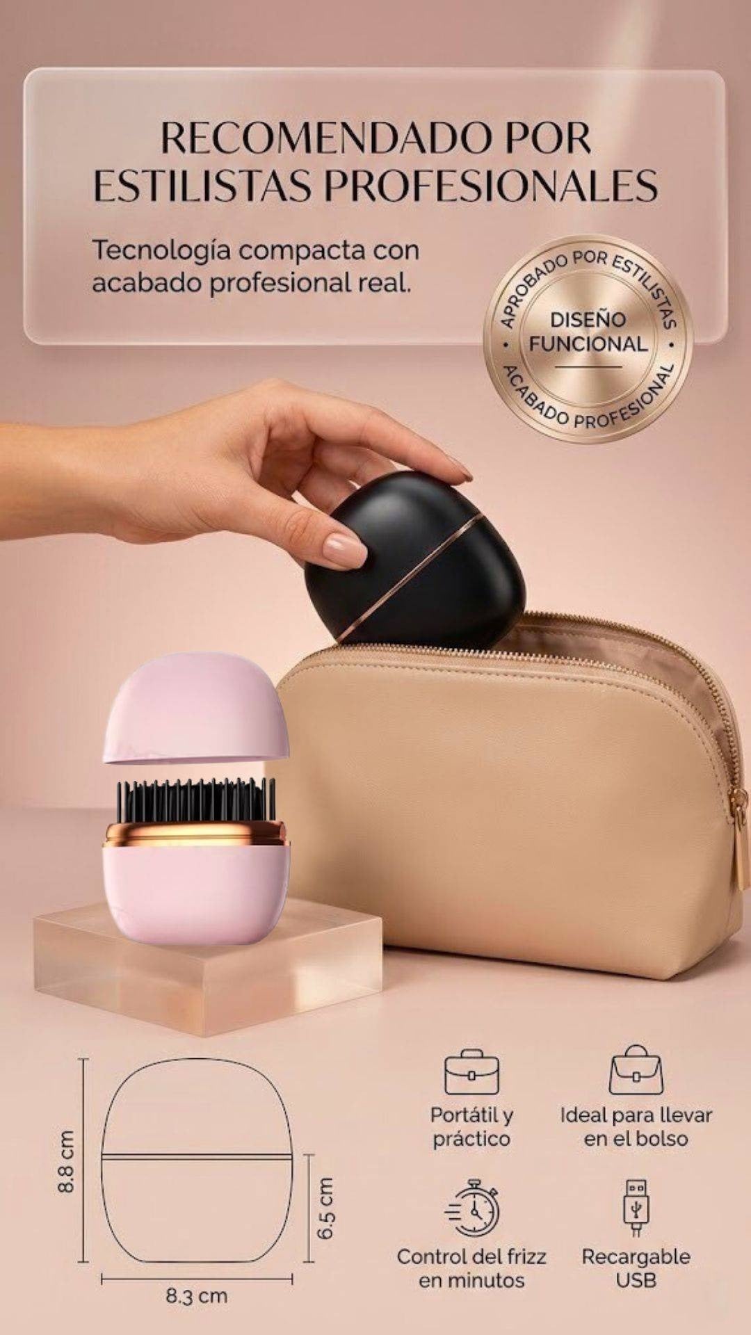 Peine Alisador Portartil Recargable